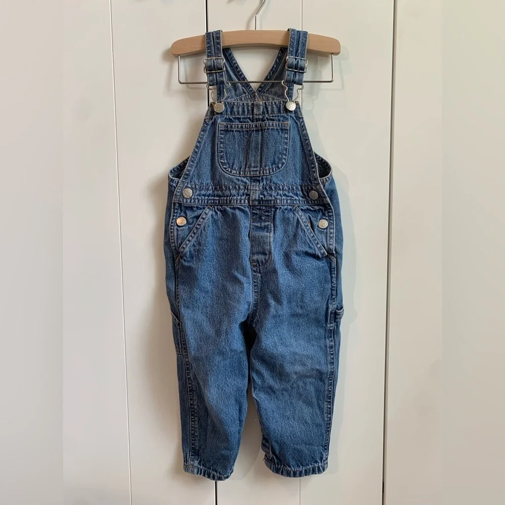Vintage Faded Glory‎ Carpenter Denim Overalls Kids Baby Size 24 Months
